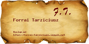 Forrai Tarziciusz névjegykártya
